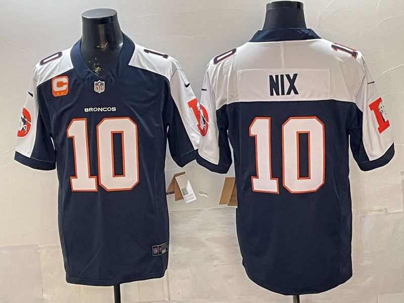 Men 2026 Denver Broncos #10 Nix blue white three generations Nike Limited NFL Jersey style 002